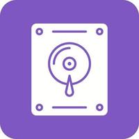 Hard Disk Glyph Round Corner Background Icon vector