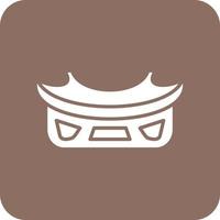 Bumper Glyph Round Corner Background Icon vector