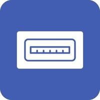 USB port Glyph Round Corner Background Icon vector