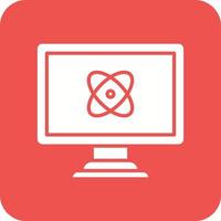 Quantum Computing Glyph Round Corner Background Icon vector