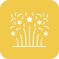 Fireworks Glyph Round Corner Background Icon vector