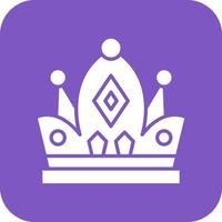 Crown Glyph Round Corner Background Icon vector