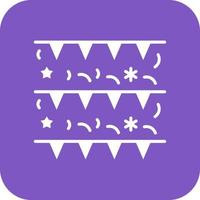 New Year Flags Glyph Round Corner Background Icon vector