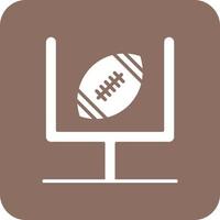 American Football Glyph Round Corner Background Icon vector