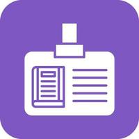 Library Card Glyph Round Corner Background Icon vector