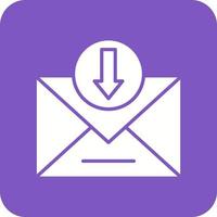 Inbox Glyph Round Corner Background Icon vector