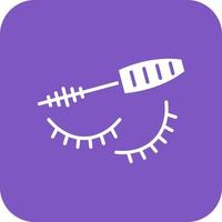 Eyelash Mascara Glyph Round Corner Background Icon vector