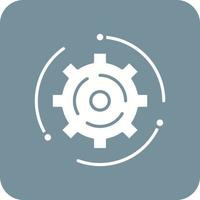 Automate Glyph Round Corner Background Icon vector