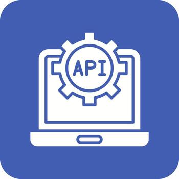 API Glyph Round Corner Background Icon vector