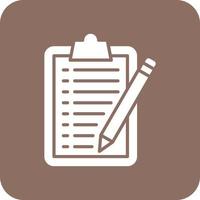 Taking Notes Glyph Round Corner Background Icon vector