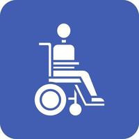 Disabled Person Glyph Round Corner Background Icon vector