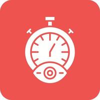 Time Tracking Glyph Round Corner Background Icon vector