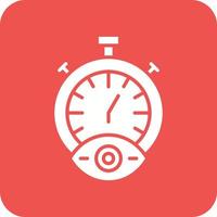 Time Tracking Glyph Round Corner Background Icon vector