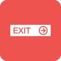 Exit Glyph Round Corner Background Icon vector