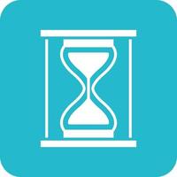 Hourglass Glyph Round Corner Background Icon vector