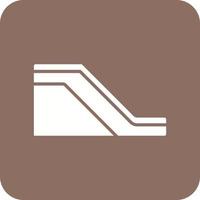 Escalator Glyph Round Corner Background Icon vector