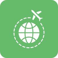 Global Glyph Round Corner Background Icon vector
