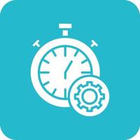 Time Management Glyph Round Corner Background Icon vector