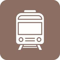 Train Glyph Round Corner Background Icon vector