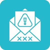 Spam Email Glyph Round Corner Background Icon vector