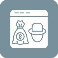 Robbery Glyph Round Corner Background Icon vector