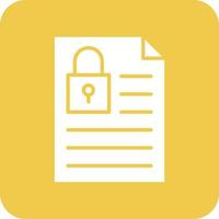 Document Locked Glyph Round Corner Background Icon vector