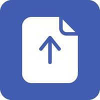 Upload Paper Glyph Round Corner Background Icon vector