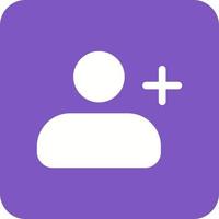Add User Glyph Round Corner Background Icon vector