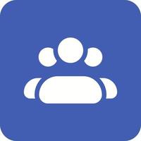 Three User Glyph Round Corner Background Icon vector