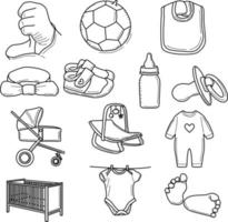 Handdrawn doodle baby appliance vector