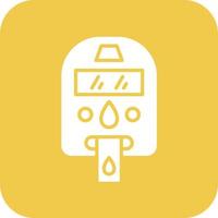 Glucometer Glyph Round Corner Background Icon vector