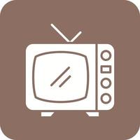 Television Glyph Round Corner Background Icon vector