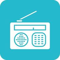 Radio Glyph Round Corner Background Icon vector