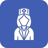 Nurse Glyph Round Corner Background Icon vector