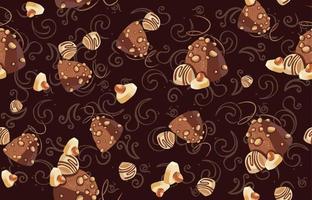 Seamless pattern of chocolate, sweets and cherry pattern. vector