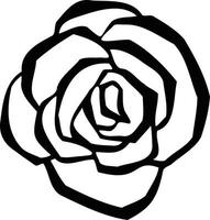 Rose symbol icon line silhouette vector