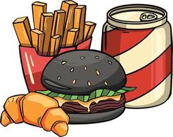 T-shirt or poster design with illustration of isolated fast food set. vector