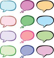 Huge cartoon speech bubble set. High  illustration vector