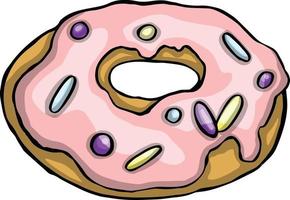 donut dulce aislado sobre fondo blanco. vector