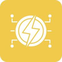 Smart Energy Glyph Round Corner Background Icon vector