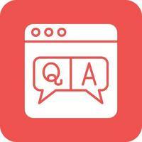 QA Glyph Round Corner Background Icon vector