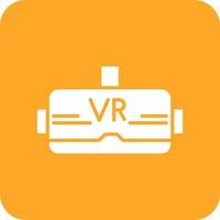 icono de fondo de esquina redonda de glifo de realidad virtual vector