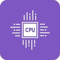 icono de fondo de esquina redonda de glifo de procesador de cpu vector