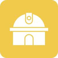 Observatory Glyph Round Corner Background Icon vector