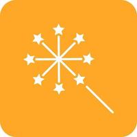 Fireworks Glyph Round Corner Background Icon vector