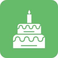 Birthday Glyph Round Corner Background Icon vector