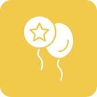 Balloons Glyph Round Corner Background Icon vector