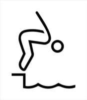 icono de natación y piscina vector