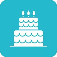 Cake Glyph Round Corner Background Icon vector