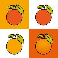 el icono de vector de fruta naranja